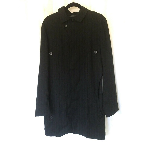 NWT FREMONT Black Linen Blazer Over Coat Jacket M - Picture 1 of 9